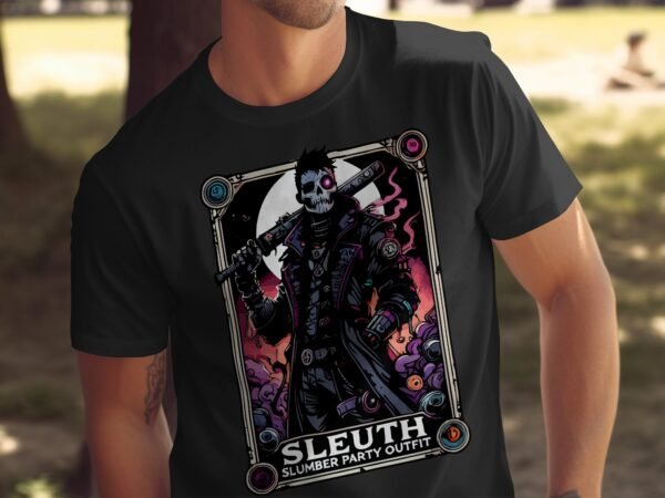 Kriminalfälle Tarot Karten T-Shirt, Mystische Tarotkarten für Krimi Fans Tee, Esoterik Kartenlegen Detektiv Top, Tarotdeck Wahrsager Shirt - Image 5