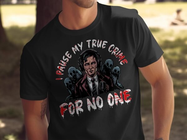 Kriminalfälle True Crime T-Shirt, Mystische Horror Geschichten für Krimi Fans Tee, Radiomoderator Verbrecher Top, Ermittlungen Geister Shirt - Image 5