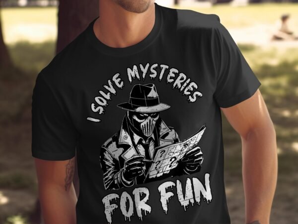Kriminalfälle True Crime T-Shirt, Mystische Horror Geschichten für Krimi Fans Tee, Rätsel Maskierter Verbrecher Top, Ermittlungen Shirt - Image 5