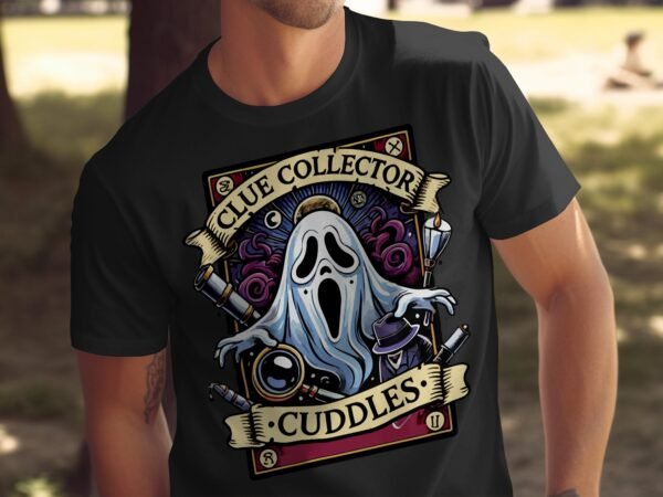 Kriminalfälle Tarot Karten T-Shirt, Mystische Tarotkarten für Krimi Fans Tee, Esoterik Kartenlegen Detektiv Top, Tarotdeck Wahrsager Shirt - Image 5