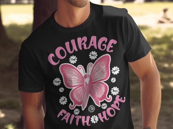 Kampf Stärke Hoffnung Brustkrebs Bewusstsein T-Shirt, Vorsorgeuntersuchung Gesundheit Tee, Hilfe Symbol der Solidarität Pinke Schleife Top - Image 5