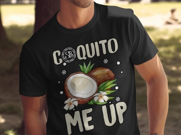 Tropisches Coquito Weihnachten T-Shirt, Traditionelles Kokosnuss Urlaubsgetränk Shirt, Festliches Puerto Rico Karibik Tee, Kokos Reisetop - Image 5