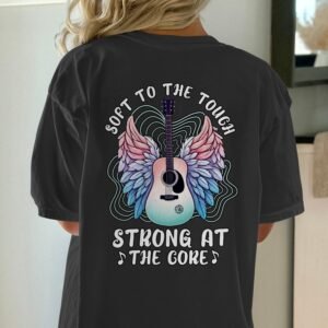 Gitarre Flügel T-Shirt Musikliebhaber Shirt Flanell Konzert TShirt Vintage Festival Shirt Lagerfeuer Sänger Shirt Musiker Retro Sterne Tee