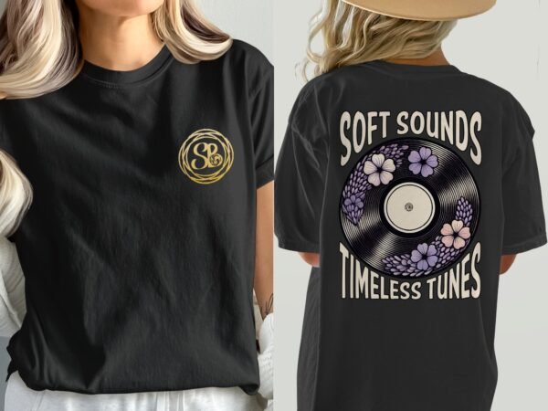 Schallplatte T-Shirt Musik Liebhaber Vinyl Zeitlose Melodien Platte Shirt Flanel Blumen T-Shirt Retro Vintage Akkorde Shirt Akustik Tee - Image 8