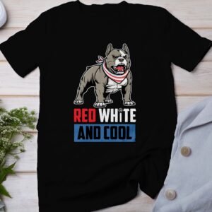 Nationalfeiertag Tshirt USA 4 Juli Outfit Veteran Patrioten Look Freiheit Style Amerika Rot Weiß Blau Pitbull Design Freiheitsfeiertag Stolz