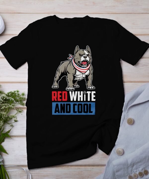 Nationalfeiertag Tshirt USA 4 Juli Outfit Veteran Patrioten Look Freiheit Style Amerika Rot Weiß Blau Pitbull Design Freiheitsfeiertag Stolz