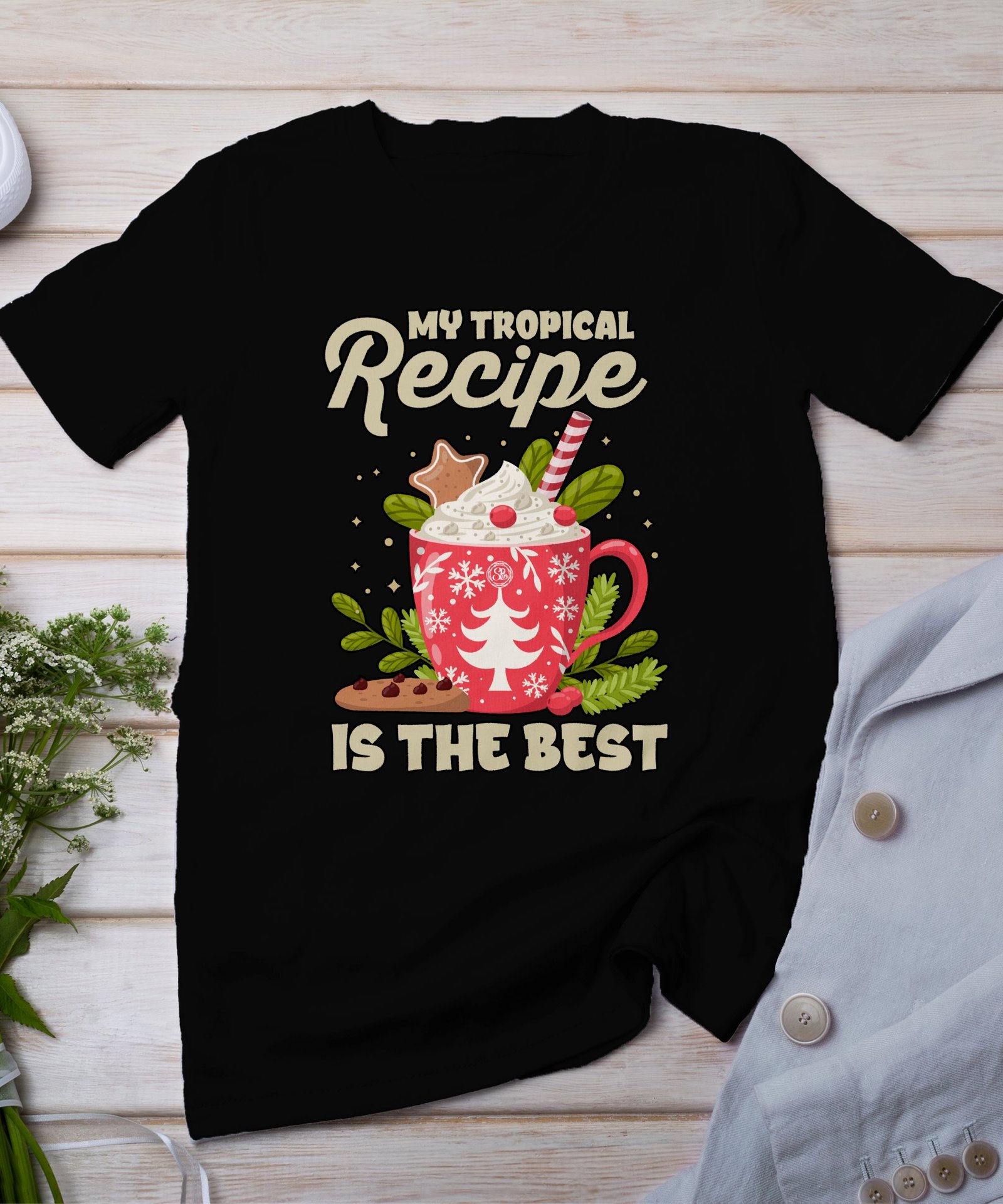 Tropisches Coquito Weihnachten T-Shirt, Traditionelles Kokosnuss Urlaubsgetränk Shirt, Festliches Puerto Rico Karibik Tee, Kokos Reisetop