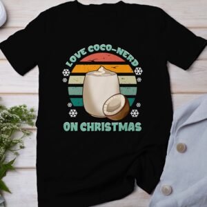 Tropisches Coquito Weihnachten T-Shirt, Traditionelles Kokosnuss Urlaubsgetränk Shirt, Festliches Puerto Rico Karibik Tee, Kokos Reisetop