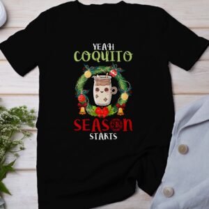 Tropisches Coquito Weihnachten T-Shirt, Traditionelles Kokosnuss Urlaubsgetränk Shirt, Festliches Puerto Rico Karibik Tee, Kokos Reisetop