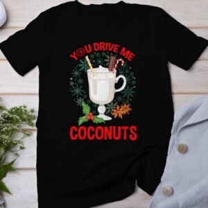 Tropisches Coquito Weihnachten T-Shirt, Traditionelles Kokosnuss Urlaubsgetränk Shirt, Festliches Puerto Rico Karibik Tee, Kokos Reisetop