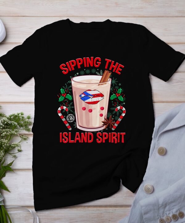Tropisches Coquito Weihnachten T-Shirt, Traditionelles Kokosnuss Urlaubsgetränk Shirt, Festliches Puerto Rico Karibik Tee, Kokos Reisetop