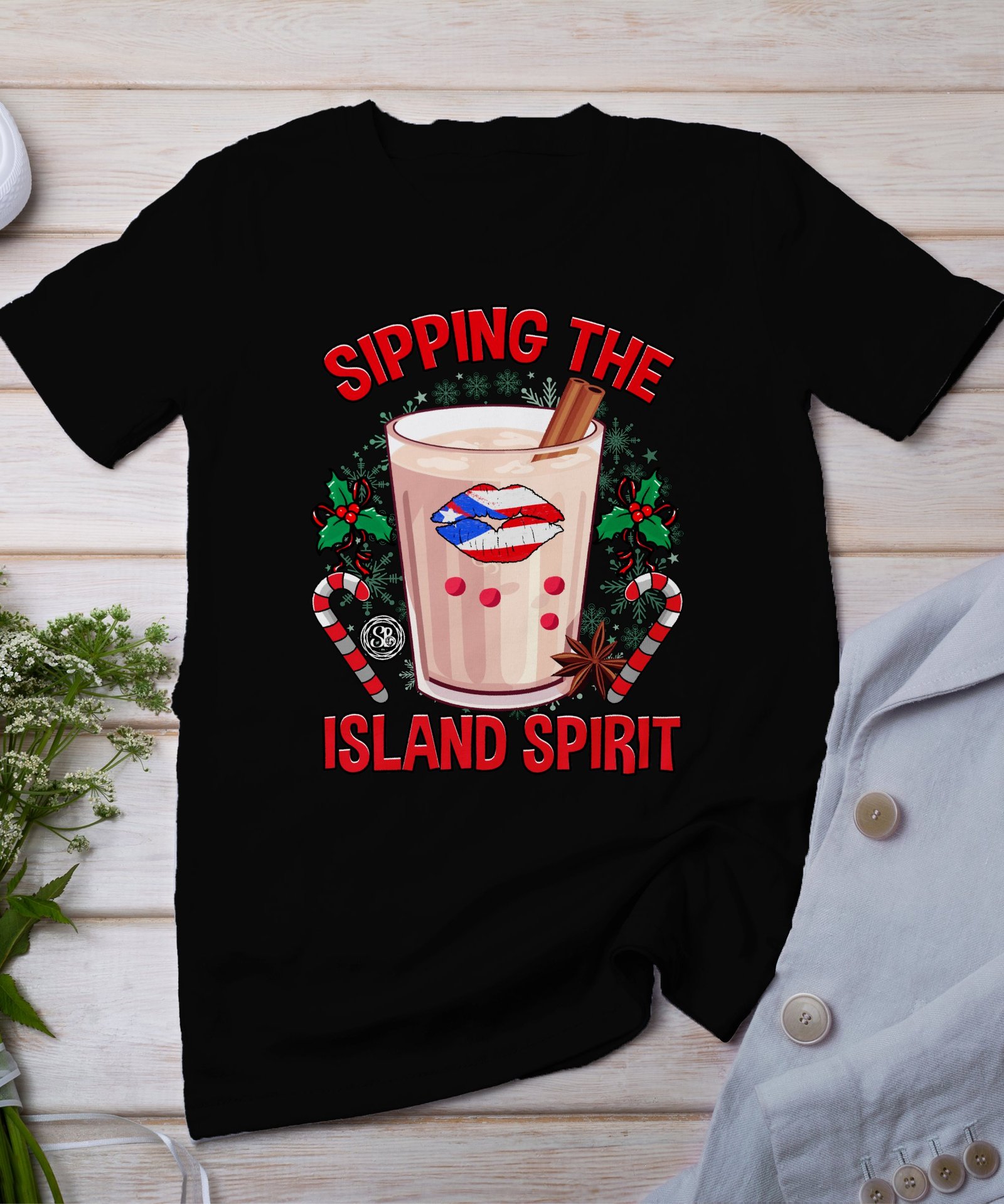 Tropisches Coquito Weihnachten T-Shirt, Traditionelles Kokosnuss Urlaubsgetränk Shirt, Festliches Puerto Rico Karibik Tee, Kokos Reisetop