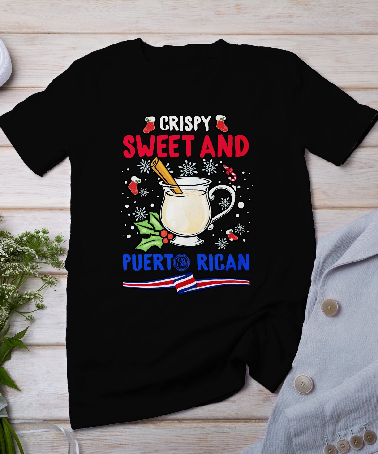 Tropisches Coquito Weihnachten T-Shirt, Traditionelles Kokosnuss Urlaubsgetränk Shirt, Festliches Puerto Rico Karibik Tee, Kokos Reisetop