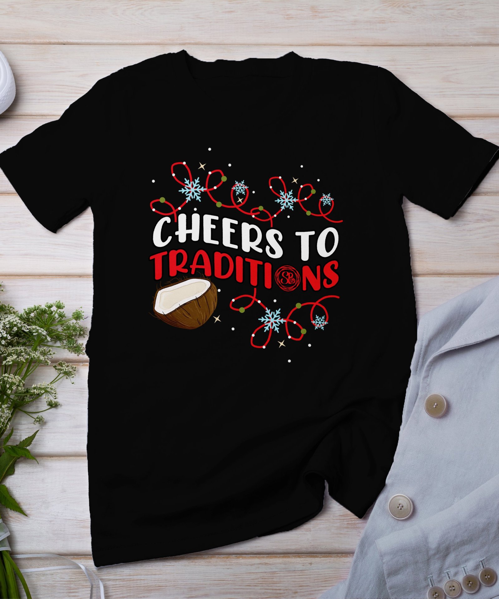 Tropisches Coquito Weihnachten T-Shirt, Traditionelles Kokosnuss Urlaubsgetränk Shirt, Festliches Puerto Rico Karibik Tee, Kokos Reisetop