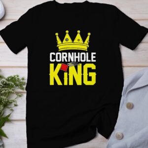 Cornhole König Gartenspiel T-Shirt, Camping Freizeitspiel Shirt, Familien Sieger Outfit, Wurfsack Holzbrettspiel Tee, Sommer Outdoor-Spiel