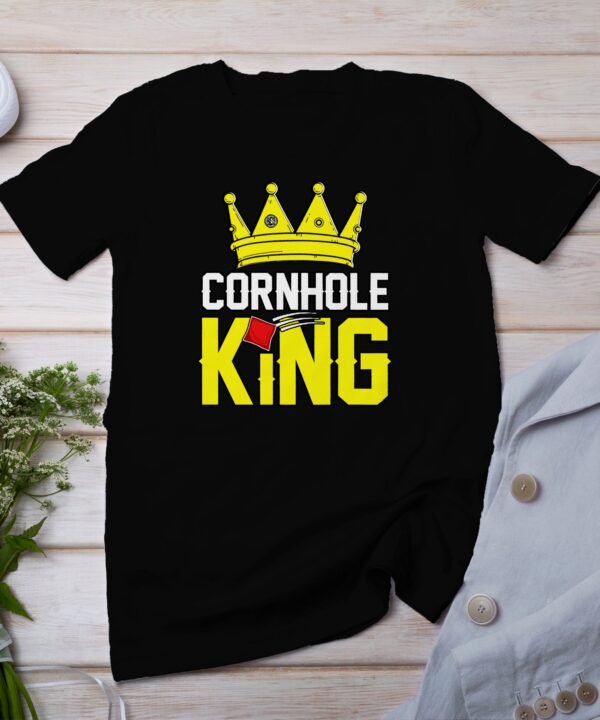Cornhole König Gartenspiel T-Shirt, Camping Freizeitspiel Shirt, Familien Sieger Outfit, Wurfsack Holzbrettspiel Tee, Sommer Outdoor-Spiel
