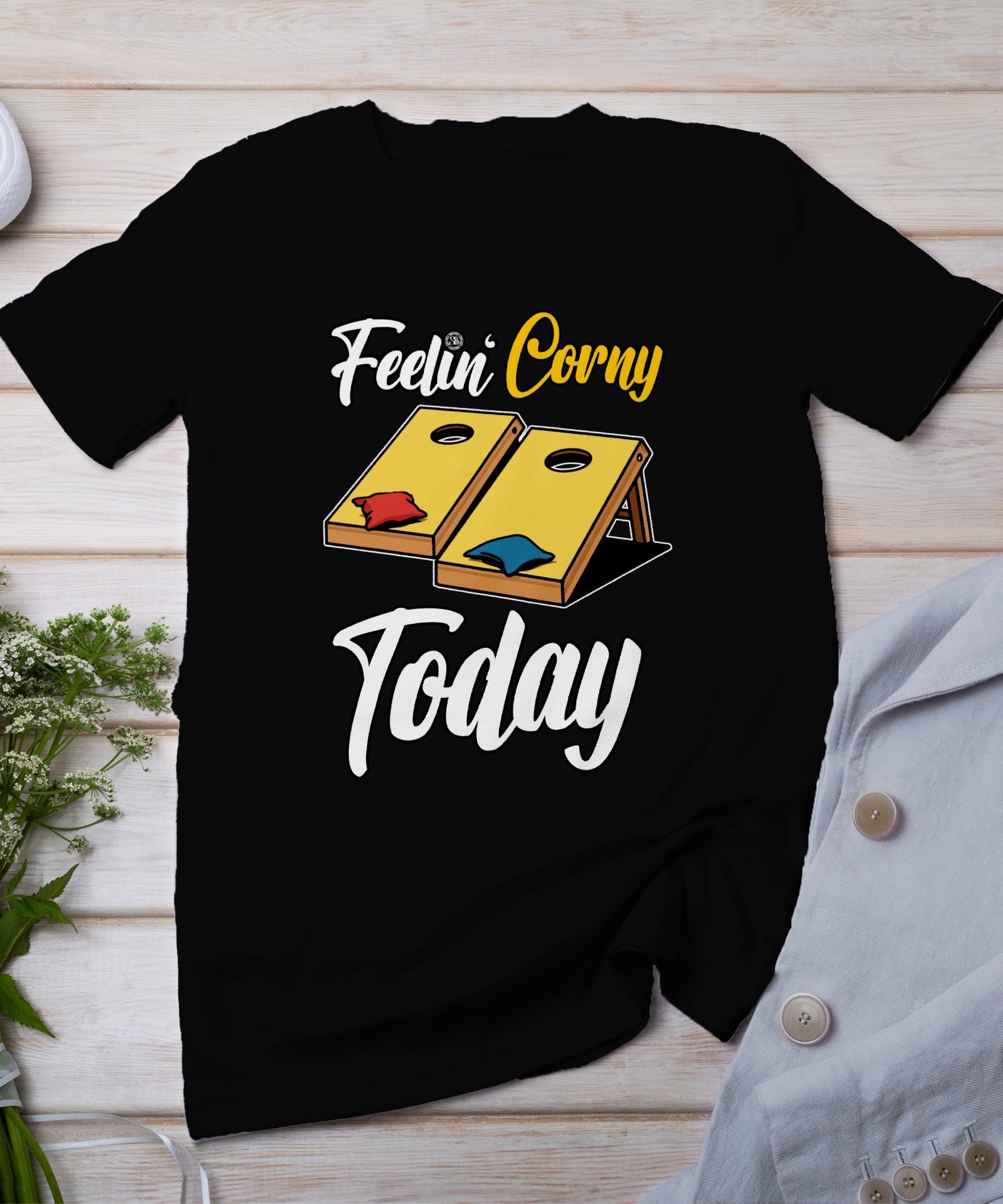 Cornhole Gartenspiel T-Shirt, Camping Freizeitspiel Shirt, Familien Sieger Outfit, Wurfsack Holzbrettspiel Tee, Sommer Outdoor-Spiel Champ