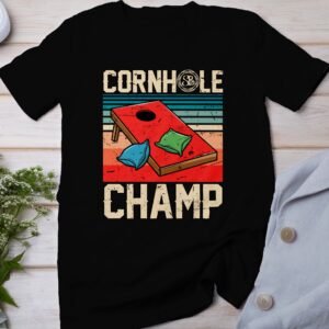 Cornhole Gartenspiel T-Shirt, Camping Freizeitspiel Shirt, Familien Sieger Outfit, Wurfsack Holzbrettspiel Tee, Sommer Outdoor-Spiel Champ