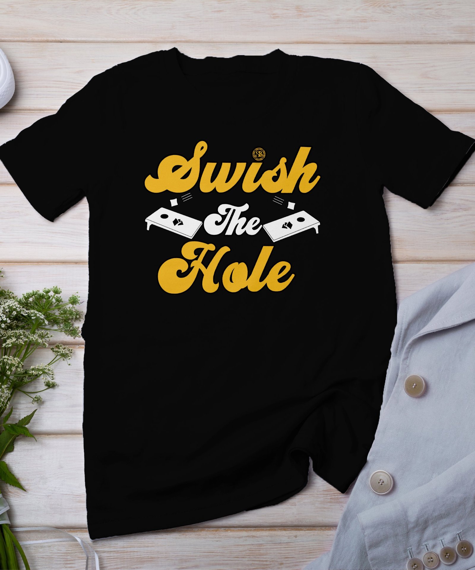 Cornhole Gartenspiel T-Shirt, Camping Freizeitspiel Shirt, Familien Sieger Outfit, Wurfsack Holzbrettspiel Tee, Sommer Outdoor-Spiel Champ