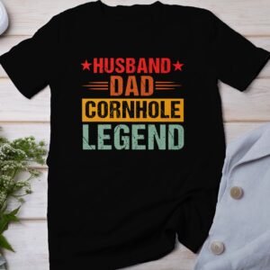 Cornhole Ehemann und Papa Gartenspiel T-Shirt, Familienfreizeitspiel Shirt, Turniersieger Outfit, Wurfsack Holzbrettspiel Tee, Outdoor-Spiel