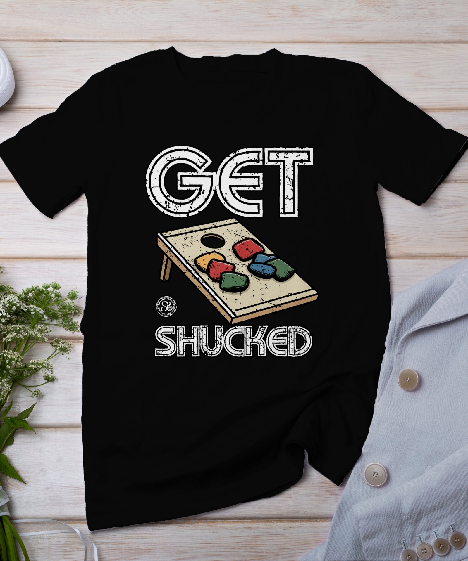 Cornhole Gartenspiel T-Shirt, Camping Freizeitspiel Shirt, Familien Sieger Outfit, Wurfsack Holzbrettspiel Tee, Sommer Outdoor-Spiel Champ