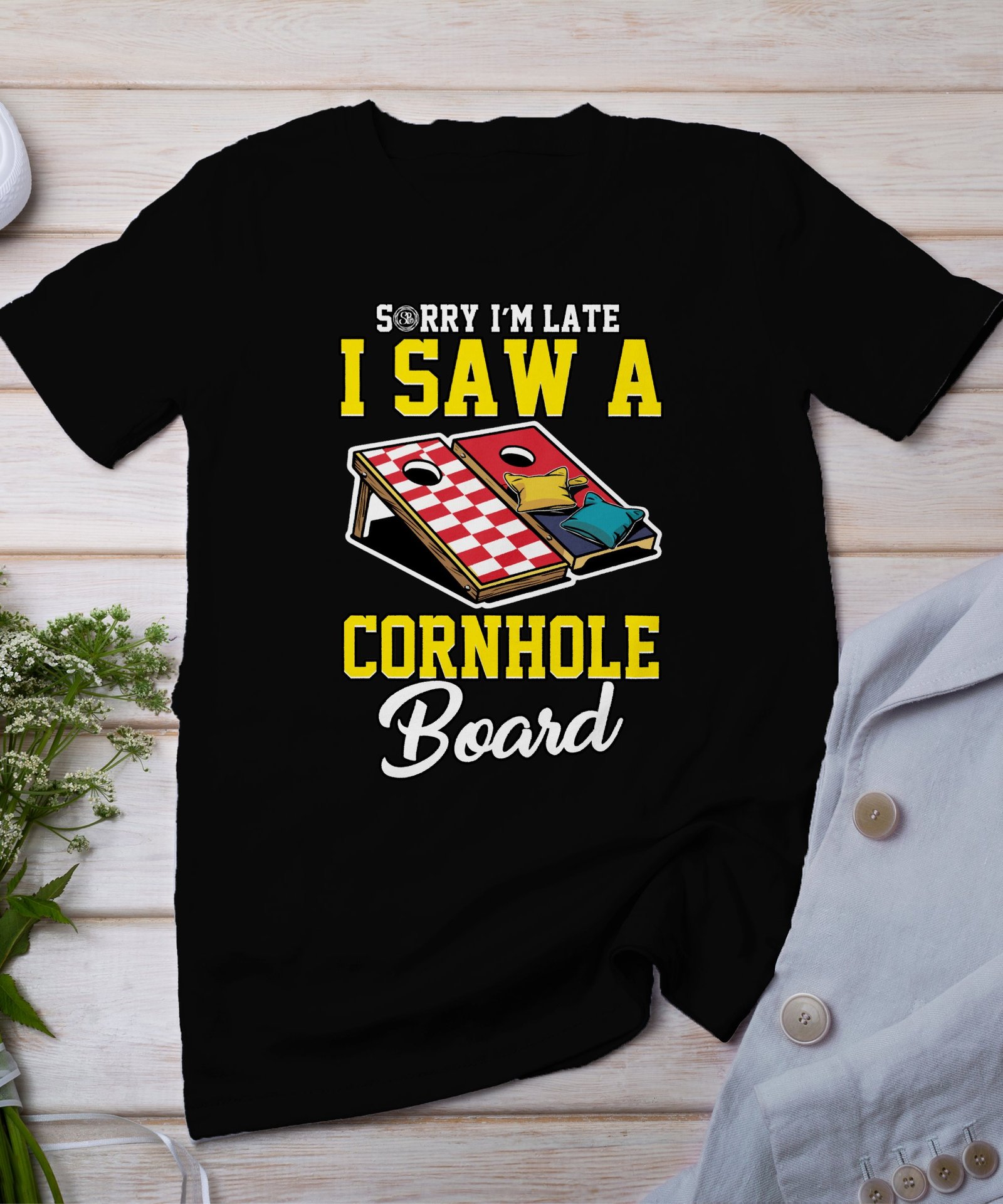 Cornhole Gartenspiel T-Shirt, Camping Freizeitspiel Shirt, Familien Sieger Outfit, Wurfsack Holzbrettspiel Tee, Sommer Outdoor-Spiel Champ