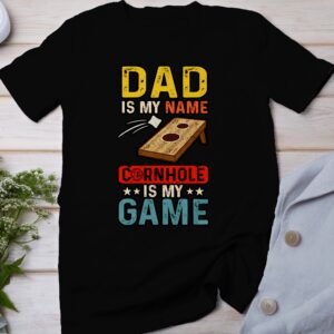 Cornhole Vater Gartenspiel T-Shirt, Camping Freizeitspiel Shirt, Familien Sieger Outfit, Wurfsack Holzbrettspiel Tee, Sommer Outdoor-Spiel