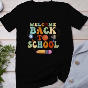 Willkommen Zurück Zur Schule T-Shirts, Retro Schuldesign, Lehrergeschenke, Schulanfang, Bunte Shirts, Alphabet Shirts, Studenten Shirts