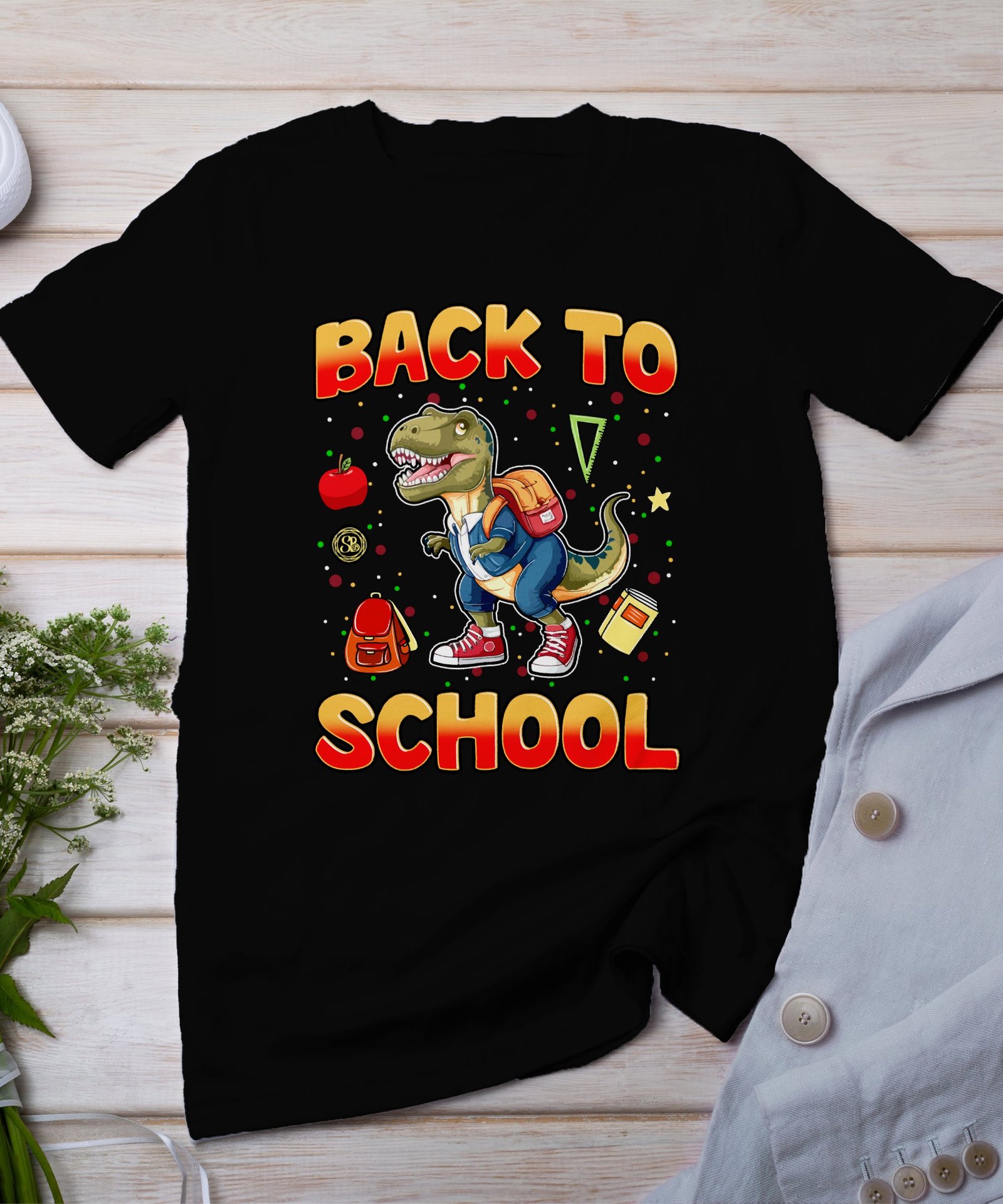 Kita Dino Schulranzen Erster Schultag Sommerferien Schulanfang Tasche Schultüte Abschied Kindergarten Rucksack Bunt Schulbedarf Kinder Shirt