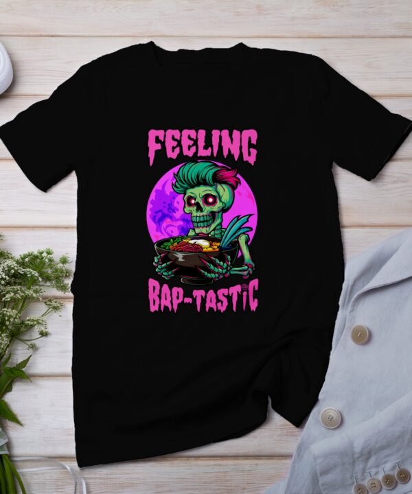 Anime Bibimbap Halloween T-Shirt, Koreanisches Essen Tee, Magisches Kostüm, Ramen MRE Zutaten Shirt, Wahnsinn Bowl Top, Gimbap Party