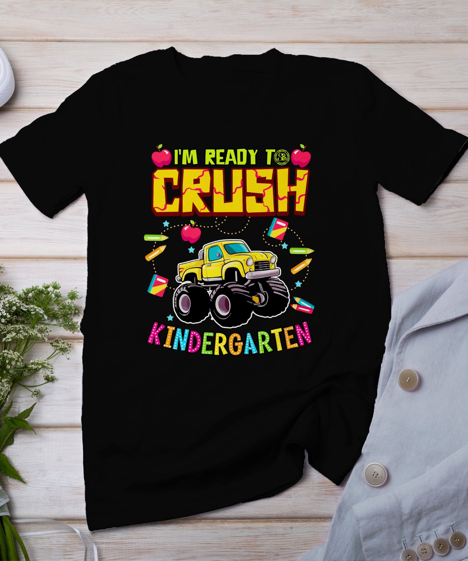 Kindergarten Team Shirt Monster Truck T-Shirt Kindergartenbetreuer Teamkleidung für Kindergarten Kita-Shirt für Erzieher Schulvorbereitung
