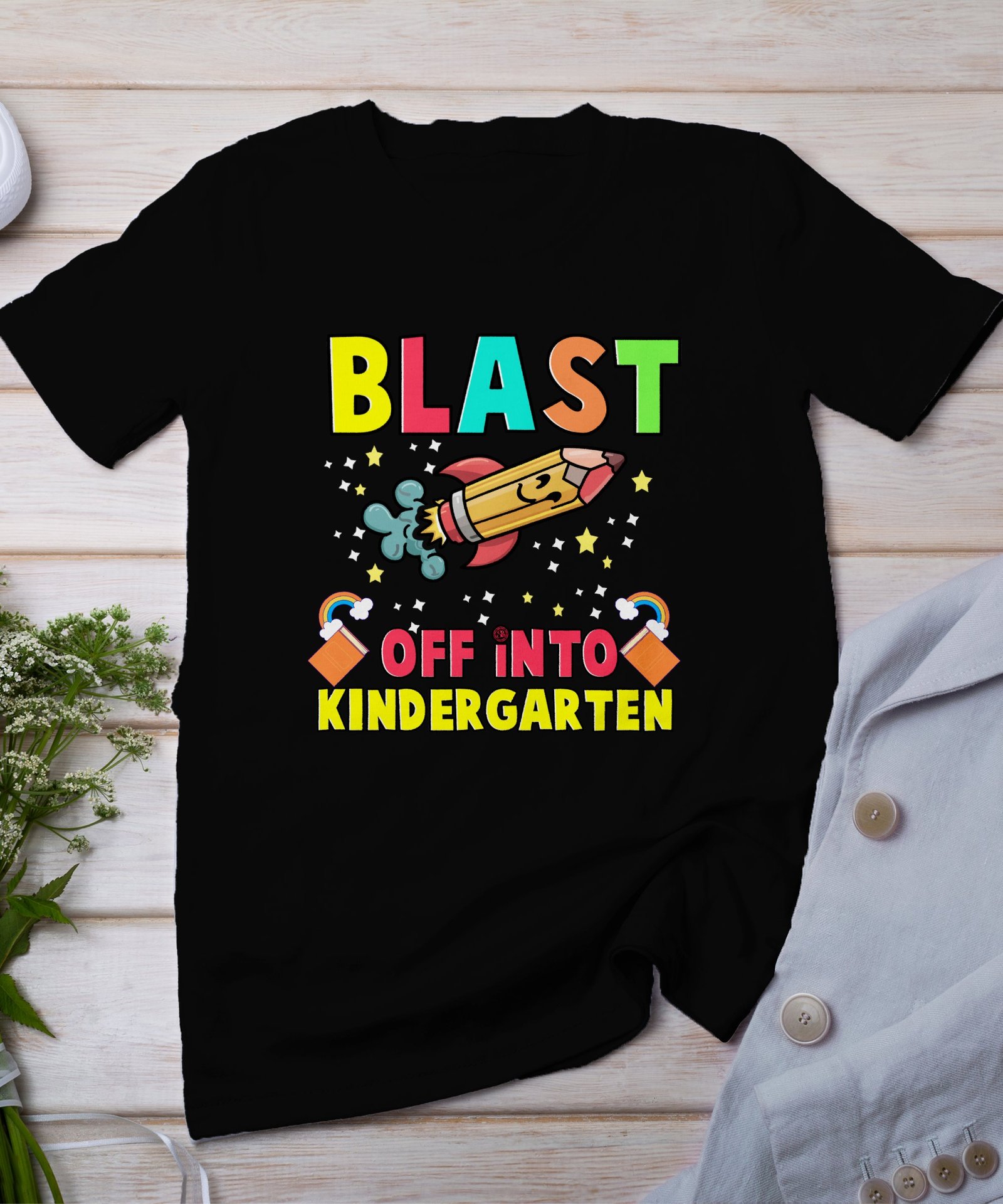Kindergarten Team Shirt Rakete T-Shirt Kindergartenbetreuer Teamkleidung für Kindergarten Kita-Shirt für Kindererzieher Schulvorbereitung