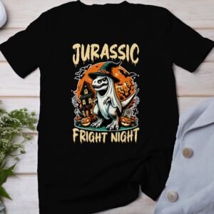 Scary Dinosaur Halloween T-Shirt, Spooky T-Rex Tee, Fun Magic Costume Dino Shirt, Hunter Witch Hour Madness Top, Trick-Or-Treat Night Party