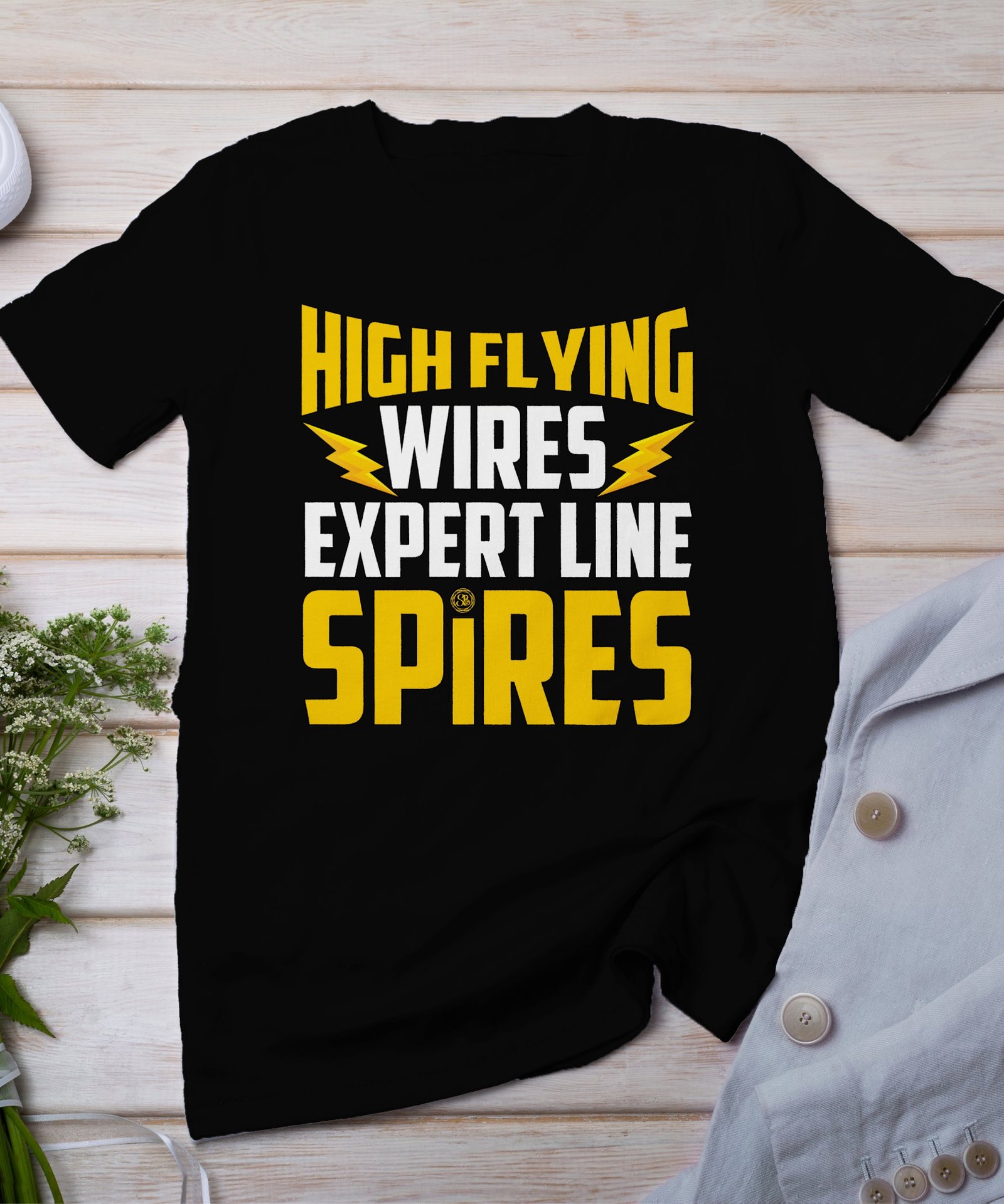 High Flying Wires Expert Line Spires T Shirt, Retro Style Graphic Tee, Unique Gift for Tech Enthusiasts, Geeky Apparel