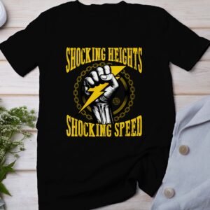 Shocking Heights Shocking Speed Graphic T-Shirt, Cool and Unique Design Tee, Perfect for Casual Wear or Gift, Statement Shirt