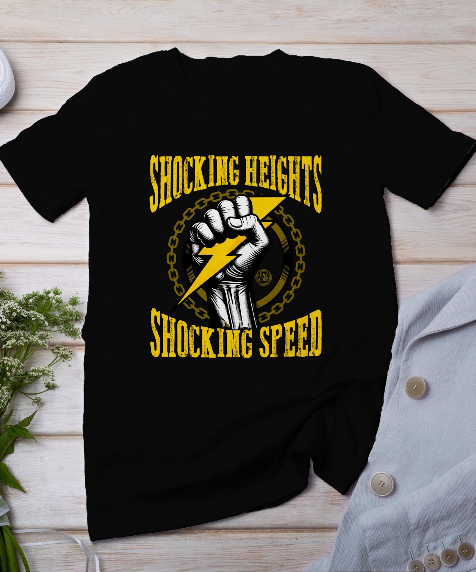 Shocking Heights Shocking Speed Graphic T-Shirt, Cool and Unique Design Tee, Perfect for Casual Wear or Gift, Statement Shirt