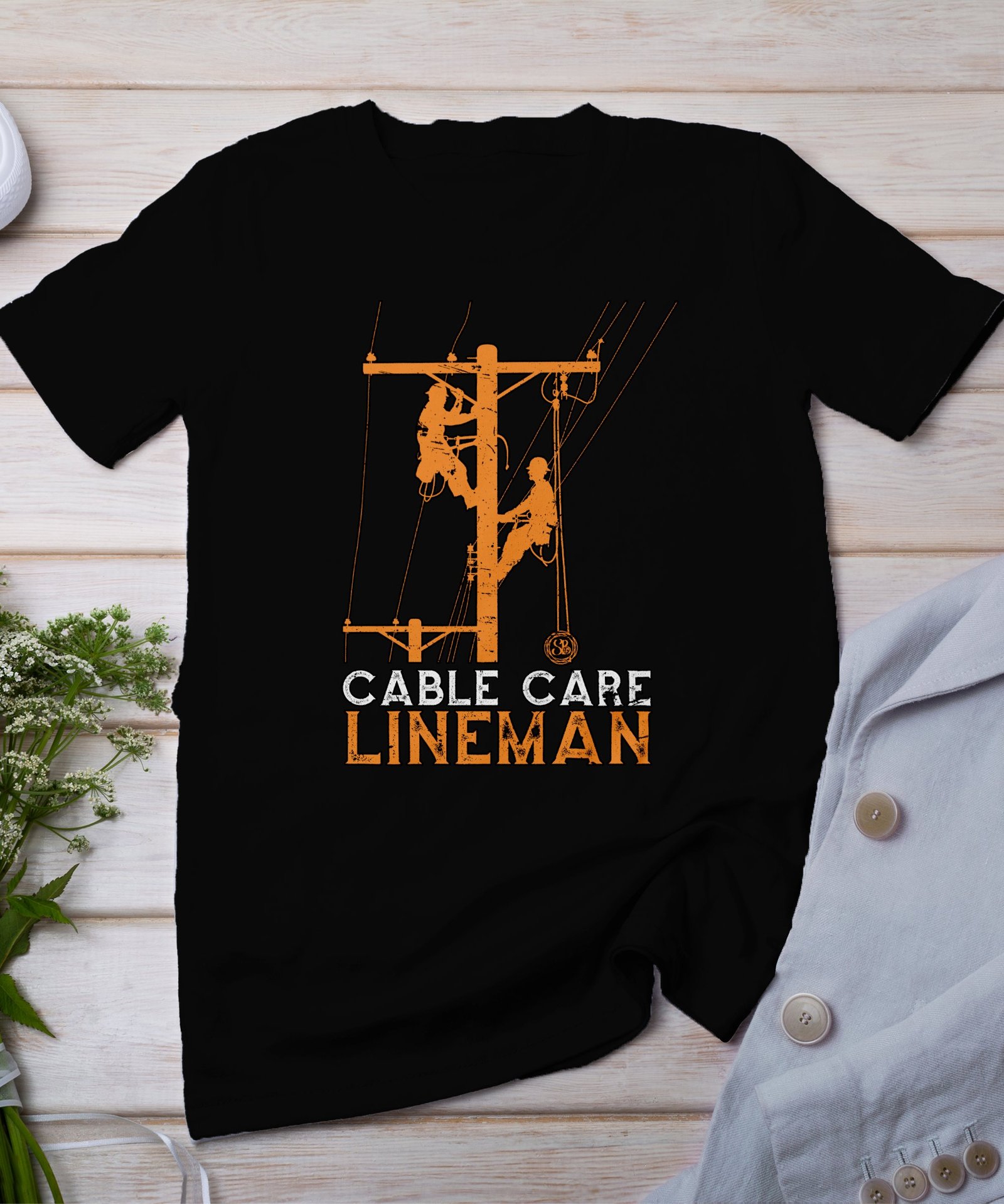 Cable Care Lineman Tee, Retro Lineman T-Shirt, Lineman Appreciation Shirt, Cable Care Worker Gift, Unique Lineman Graphic Tee