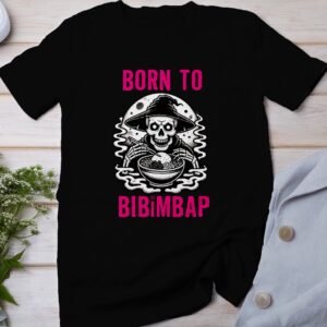 Anime Bibimbap Halloween T-Shirt, Koreanisches Essen Tee, Magisches Kostüm, Ramen MRE Zutaten Shirt, Wahnsinn Bowl Top, Gimbap Party