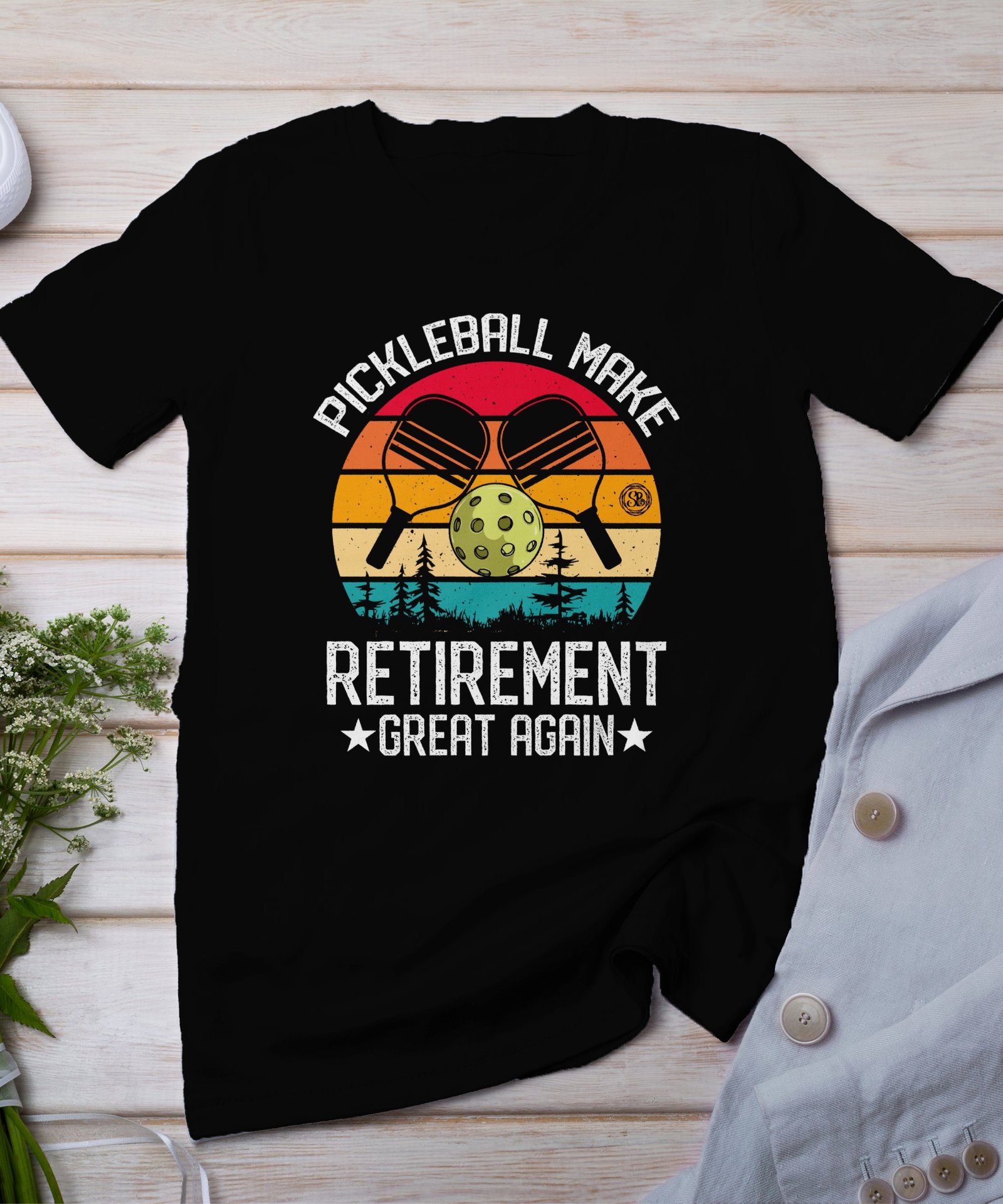 Retro Pickleball Motiv T-Shirt, Lustige Pickleball Spieler Geschenkidee, Vintage Pickleball Schläger Design T-Shirt Für Sportliebhaber