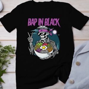 Anime Bibimbap Halloween T-Shirt, Koreanisches Essen Tee, Magisches Kostüm, Ramen MRE Zutaten Shirt, Wahnsinn Bowl Top, Gimbap Party