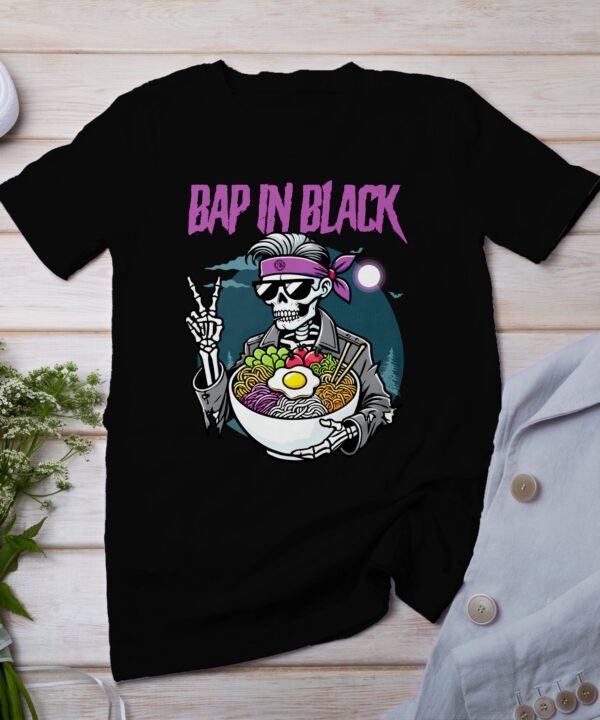 Anime Bibimbap Halloween T-Shirt, Koreanisches Essen Tee, Magisches Kostüm, Ramen MRE Zutaten Shirt, Wahnsinn Bowl Top, Gimbap Party