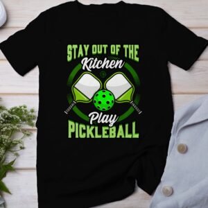 Pickleball Schläger T-Shirt, Geschenk für Sportliebhaber, Humorvolles Bleib Aus Der Küche Fern Motiv, Lustiges Outdoor-Aktivität Team Shirt