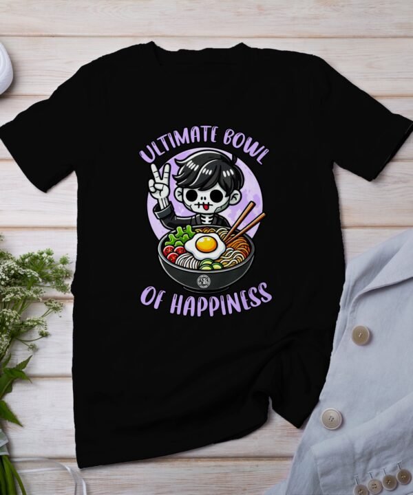 Anime Bibimbap Halloween T-Shirt, Koreanisches Essen Tee, Magisches Kostüm, Ramen MRE Zutaten Shirt, Wahnsinn Bowl Top, Gimbap Party