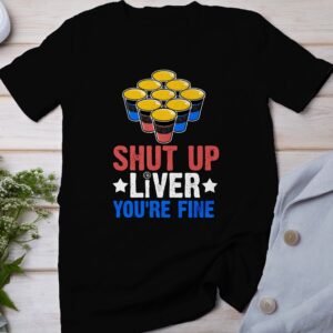 Nationalfeiertag T-Shirt USA 4 Juli Outfit Veteran Patrioten Spiel Freiheit Style Amerika Studenten Flaggen Design Bierpong Unabhängigkeit
