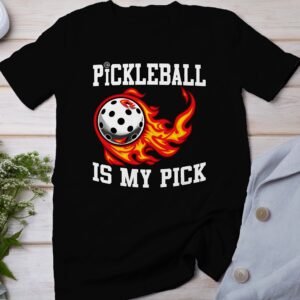 Pickleball Spieler T-Shirt, Geschenk für Sportliebhaber, Einzigartiges Feuerball Motiv Fan Tee, Lustiges Outdoor-Aktivität Team Shirt