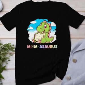 Mama Pregasaurus T-Shirt Werdende Eltern Kleidung Schwangerschaft Shirt Dino Design Babybauch Dinosaurier Cartoon Kleidung Mama Outfit