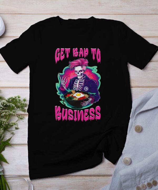 Anime Bibimbap Halloween T-Shirt, Koreanisches Essen Tee, Magisches Kostüm, Ramen MRE Zutaten Shirt, Wahnsinn Bowl Top, Gimbap Party