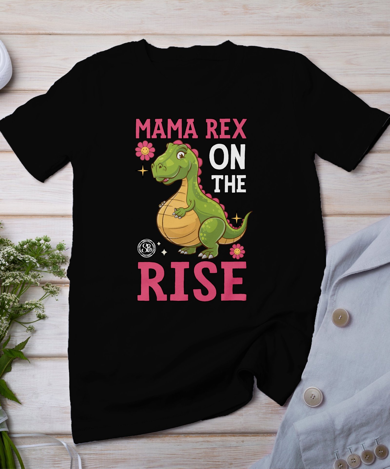 Mama Rex Pregasaurus Shirt Schwangerschaft Ankündigung Elternzeit Look Babybauch Mode Dino Print Mama T-Shirt Umstandsmode Babyparty