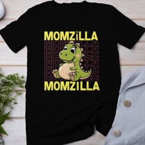 Momzilla Pregasaurus Mama Shirt Schwangerschaft Niedliches Cartoon Dino T-Shirt Schwangere Mutter Kleidung Babybauch Outfit Familie