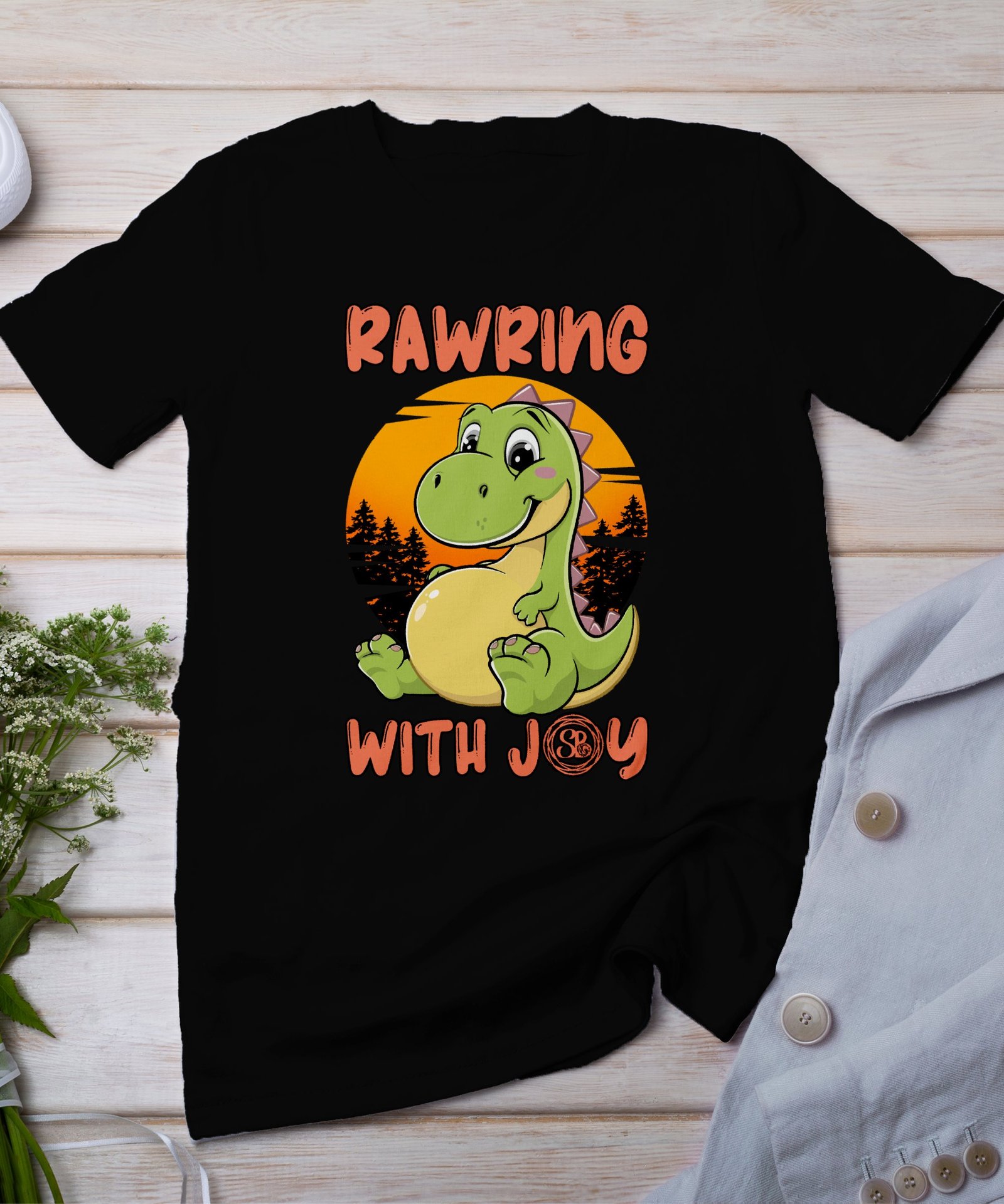 Umstandsmode T-Shirt Pregasaurus Werdende Eltern Baby Im Bauch Dino Motiv Schwangerschaftsoutfit Mama in Erwartung Schwangerschaft Shirt